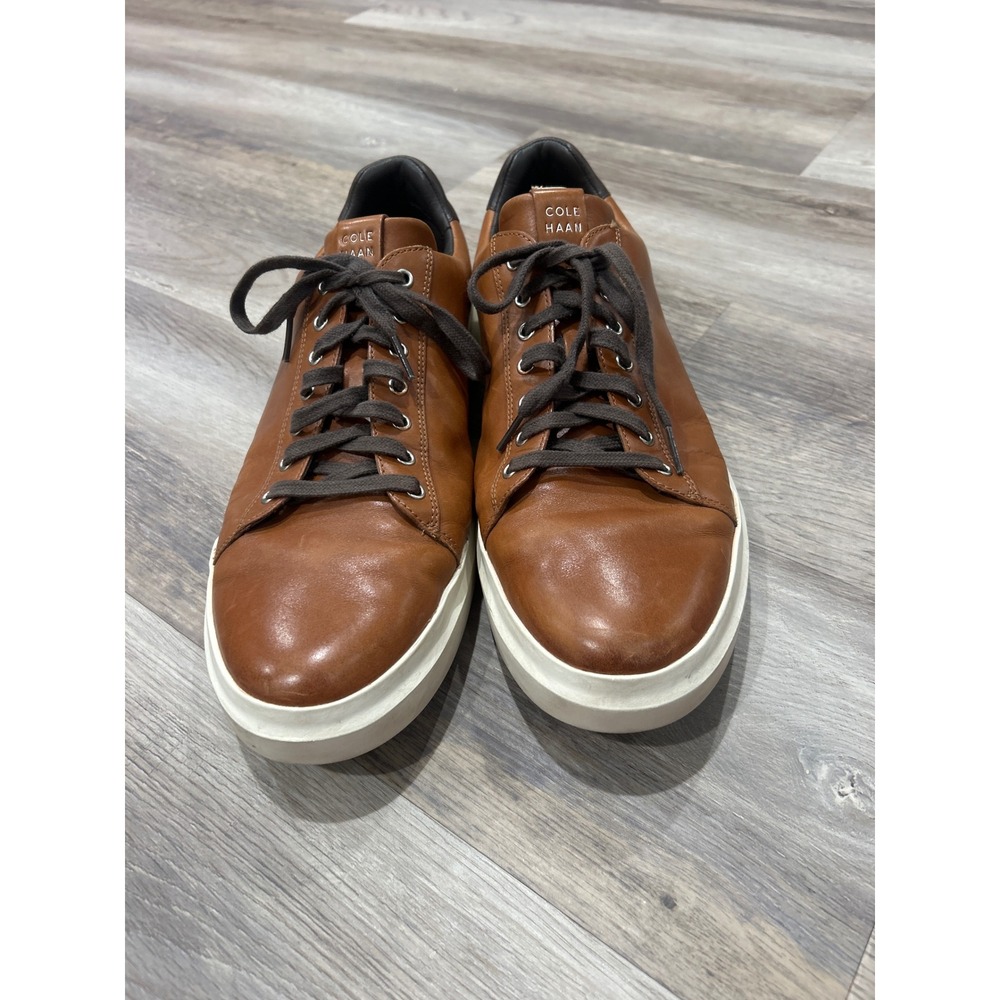 Cole Haan Mens Grand Crosscourt II Leather Sneakers British Tan C40216 Size 13M